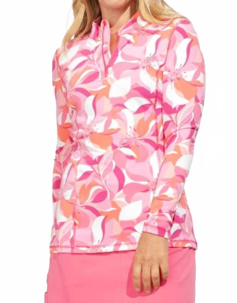 NEW ESCAPE BY HABITAT perfect upf zip top in watermelon